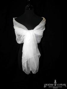 Étole en mousseline de soie ivoire