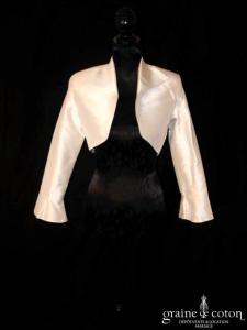 Romance - Boléro manches 3/4 en soie sauvage ivoire