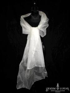 Cymbeline - Étole en organza de soie ivoire