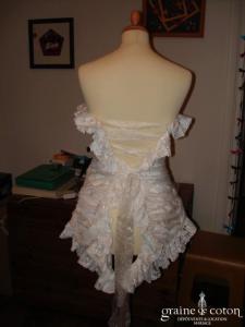 Création Roselyne Desti - Bustier blanc en satin