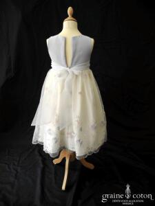 Dorissa - Robe de demoiselle d'honneur en organza brodé et satin parme