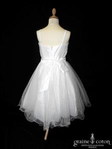 Robe demoiselle d'honneur blanche en tulle plumetis
