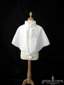 Boléro en fausse fourrure ivoire clair