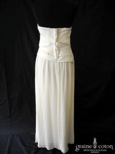 Alain Manoukian - Robe fluide en mousseline ivoire et satin