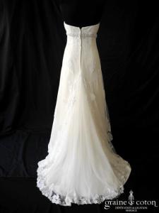 Fara Sposa - Robe empire en tulle et dentelle ivoire clair