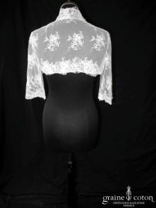 Fara Sposa - Boléro en dentelle ivoire clair manches 3/4