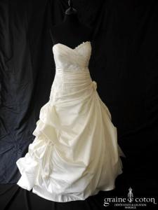 Miss Kelly - Robe en satin ivoire drapé