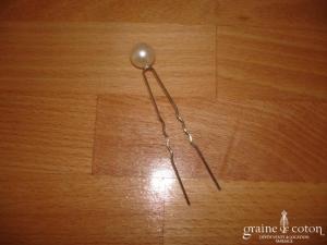 Pics à cheveux - Lot de 6 grosses perles ivoires