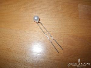 Pics à cheveux - Lot de 5 grosses perles blanches