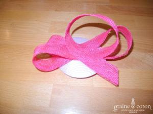 Alexia - Bibi parme clair et ruban de sisal fuchsia