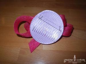 Alexia - Bibi parme clair et ruban de sisal fuchsia