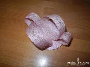 Alexia - Bibi rose clair et ruban de sisal