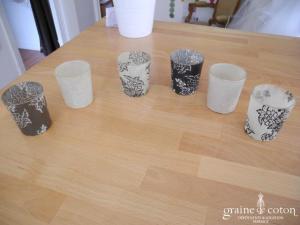 Deco2table - Lot de 6 photophores en verre motifs nature