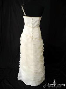 Aurye Mariage - Robe en organza ivoire et dentelle champagne