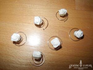 Pina - Lot de 6 curly rose ivoire en tissu