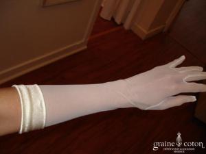 Gants en tulle et satin ivoire