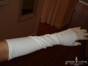 Gants longs ivoires
