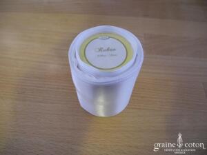 Rouleau de ruban de satin blanc - Largeur 6,5 cm