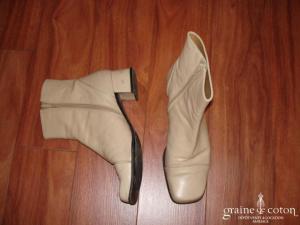 Heyraud - Bottines en chevreau beige