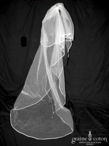 Voile long de 3 mètres en tulle ivoire