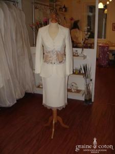 Max Chaoul - Tailleur ivoire en crêpe de soie