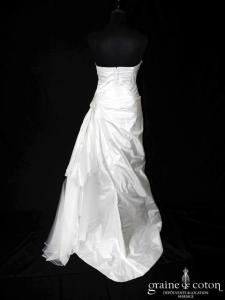 Aurèle Créations - Robe sirène en soie sauvage drapée ivoire