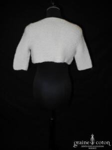 Boléro tricoté main en baby alpaga manches 3/4