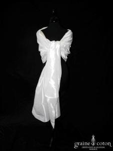 Hervé Mariage - Étole en taffetas ivoire