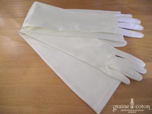 Pronuptia - Gants longs en satin ivoire