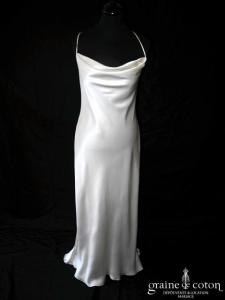 Fanny Liautard - Création fluide en satin de soie ivoire