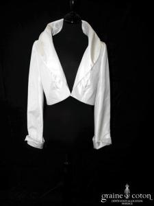 Catherine Puget - Boléro manches longues en soie ivoire