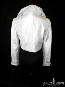 Catherine Puget - Boléro manches longues en soie ivoire