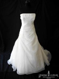 Marylise - Robe une pièce en organza drapé ivoire