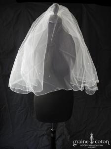 Miss Kelly - Voile court en tulle blanc avec strass