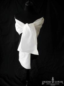 Miss Kelly - Étole en taffetas blanc