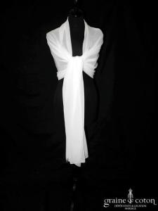 Pronuptia - Étole en mousseline ivoire