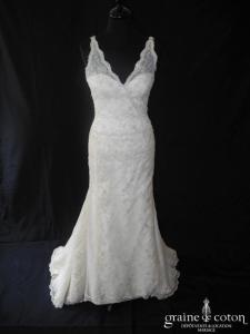 Pronovias - Robe sirène en dentelle champagne