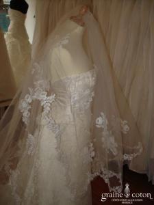 Cymbeline - Voile blanc 2 mètres, en tulle et dentelle