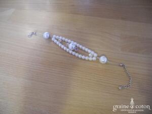 Création - Bracelet avec perles nacrées et toupies transparentes