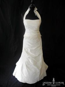 Linéa Raffaëlli - Robe sirène en taffetas ivoire et dentelle