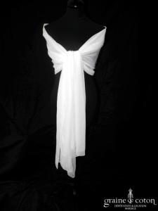 Pronovias - Étole en mousseline ivoire clair