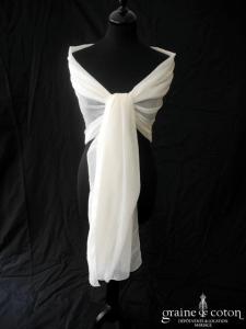 Étole en coton fin et fluide ivoire