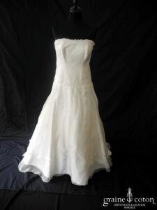 Constance Fourner - Création taille basse en satin et organza de soie ivoire