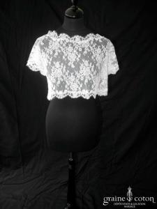 Constance Fourner - Top en dentelle de Calais ivoire