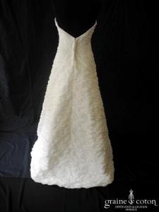 Tara Deva - Robe en organza plissé ivoire et guipure de dentelle