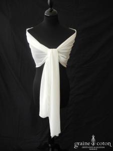 Bianco Evento - Étole en mousseline ivoire