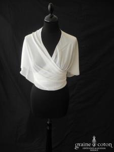 Bianco Evento - Étole arrondie en mousseline ivoire