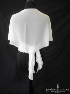 Bianco Evento - Étole arrondie en mousseline ivoire