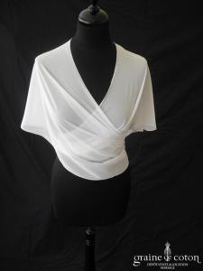 Bianco Evento - Étole arrondie en mousseline blanche