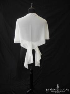 Bianco Evento - Étole arrondie en mousseline blanche